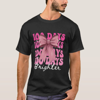 100 Tage der Schule Mädchen Coquette Bow 100. Tag T-Shirt