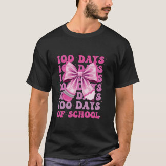 100 Tage der Schule Mädchen Coquette Bow 100. Tag T-Shirt