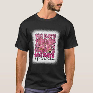 100 Tage der Schule Mädchen Coquette Bow 100. Tag  T-Shirt