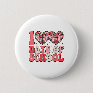 100 Tage der Schule Retro Disco Hört 100. Tag Button