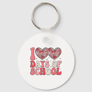 100 Tage der Schule Retro Disco Hört 100. Tag Schlüsselanhänger
