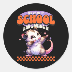 100 Tage der Schule und das lieben es, die Opossum Runder Aufkleber