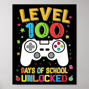 100 Tage der Schule, ungezähmt Gamer 100. Tag der  Poster