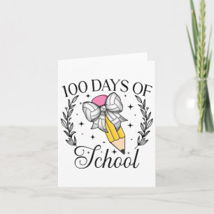 100 Tage der Schule Volleybyll Coquette Stift Bow Karte