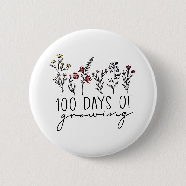 100 Tage der wachsenden Pflanze Button (Vorderseite)