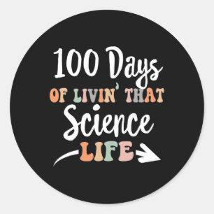 100 Tage der Wissenschaft 100. Tag der Schule für Runder Aufkleber
