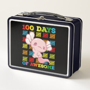 100 Tage des großartigen Axolotls 100. Schultag Metall Brotdose