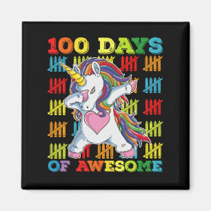 100 Tage des großartigen Einhorns 100. Schultag Magnet