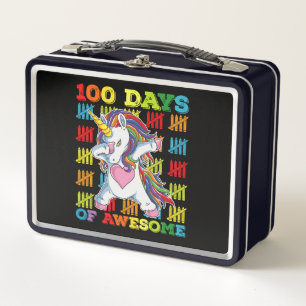 100 Tage des großartigen Einhorns 100. Schultag Metall Brotdose