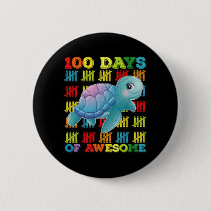 100 Tage des großartigen Schildkröte 100. Schultag Button
