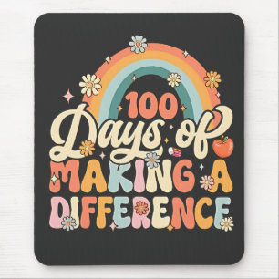 100 Tage des Unterrichtens mit Regenbogen Mousepad