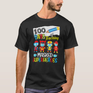 100 Tage des Unterrichts lustige maskierte Superhe T-Shirt