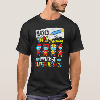 100 Tage des Unterrichts lustige maskierte Superhe T-Shirt