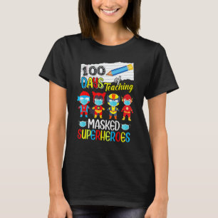 100 Tage des Unterrichts Maskierte Superhelden Vir T-Shirt