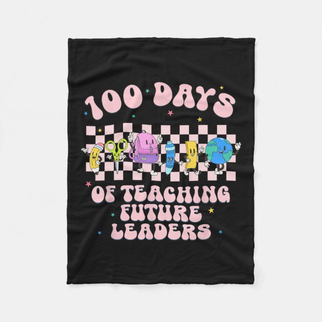 100 Tage des Unterrichts zukünftiger Führer Groovy Fleecedecke (Vorderseite)