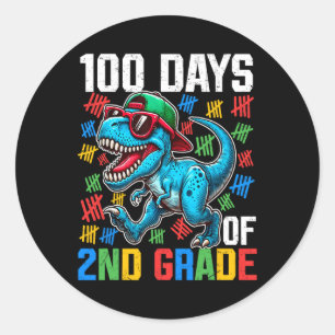 100 Tage des zweiten Grades Dinosaurier 100. Schul Runder Aufkleber