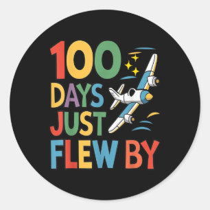 100 Tage, die nur mit dem Flugzeug am 100. Runder Aufkleber