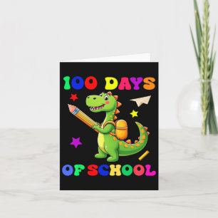100 Tage Dinosaurier Kindergartendesign Karte