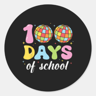 100 Tage Diskothek Ball Teacher Kinder 100 Tage Runder Aufkleber