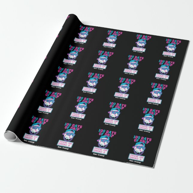 100 Tage Drip 0 Fehler Baseball School Swag  Geschenkpapier (Ungerollt)