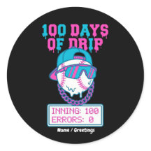 100 Tage Drip 0 Fehler Baseball School Swag 