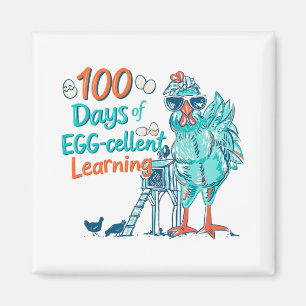 100 Tage Ei-stra Klügerer Lehrer Kinder 100. Tag O Magnet