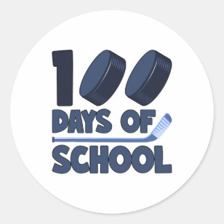 100 Tage Eishockey in der Schule 100 Tage kluger J Runder Aufkleber