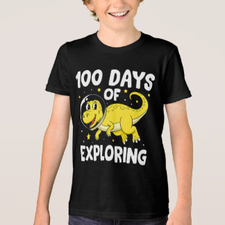 100 Tage Erkundung des Dinosaurier Astronauten 100 Tri-Blend Shirt