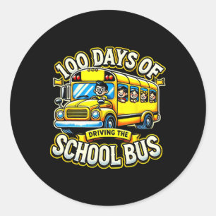 100 Tage Fahrt mit dem Schulbus 2 Runder Aufkleber