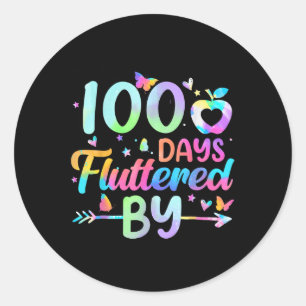100 Tage geflattert von - 100. Schultag Runder Aufkleber