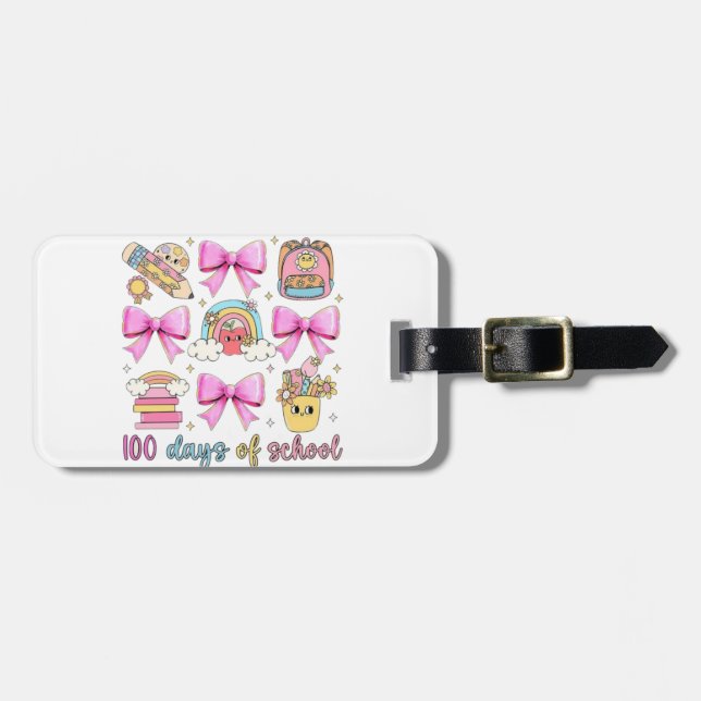 🌈 🎀 100 Tage 🎉 📚 Gepäckanhänger (Vorderseite horizontal)