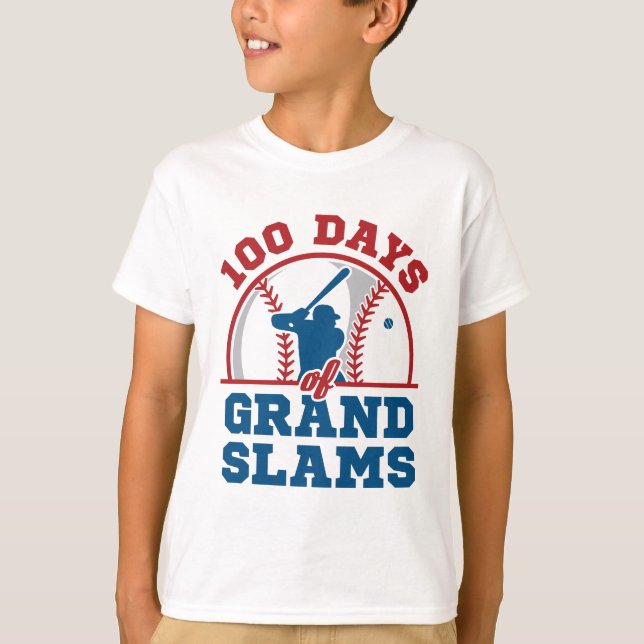 100 Tage Grand Slams Baseball T-Shirt (Vorderseite)
