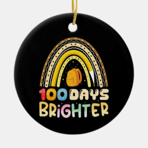 100 Tage heller 100. Schultag Lehrer Keramik Ornament