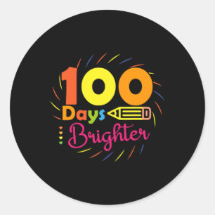 100 Tage heller - 100 Tage Schullehrer Runder Aufkleber