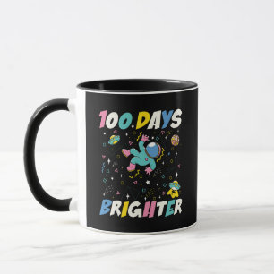 100 Tage heller Astronaut Weltraum Schule Milch Tasse