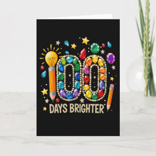 100 Tage hellere bunte Edelstein-Schulfeier Karte