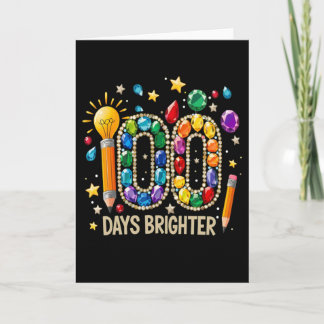 100 Tage hellere bunte Edelstein-Schulfeier Karte