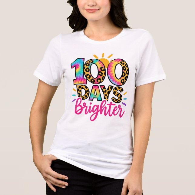 100 Tage hellere Schule Tri-Blend Shirt (Vorderseite)