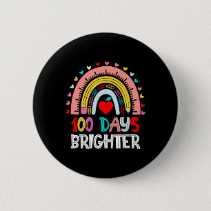 100 Tage hellerer Regenbogen 100. Schullehrtag Button