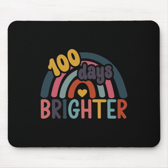 100 Tage hellerer Regenbogen 100. Schullehrtag Mousepad (Vorne)