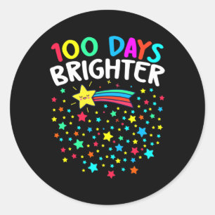 100 Tage Helleres Glück 100 Tage Schullehrer Runder Aufkleber