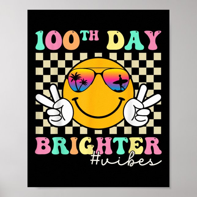 100 Tage Helliges Lächeln Gesicht 100. Schultag Poster (Vorne)
