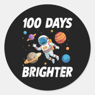 100 Tage Helligraumastronaut 100. Tag Runder Aufkleber