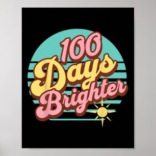 100 Tage Hellseher Retrolehrer Kinder 100 Tage in Poster