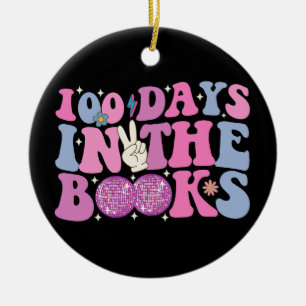 100 Tage im Buch Disco-Kugel Groovy Retro Keramik Ornament