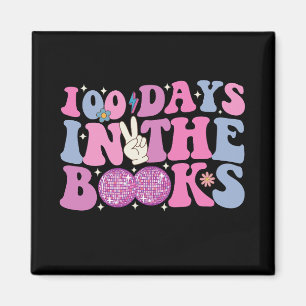 100 Tage im Buch Disco-Kugel Groovy Retro Magnet