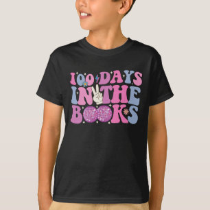 100 Tage im Buch Disco-Kugel Groovy Retro T-Shirt