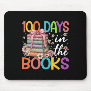 100 Tage im Buch Leseblumen-Schleifen-Lehrer S Mousepad
