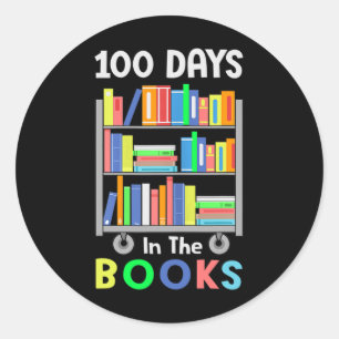 100 Tage in den Büchern Lesen Bibliothekarische Le Runder Aufkleber