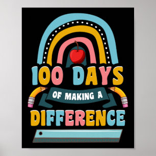100 Tage, in denen sich die Kinder von Regenbogen Poster